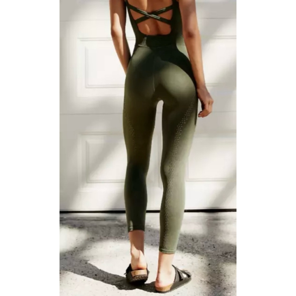 Women's Free People Good Karma Onesie Jumpsuit Green XS/S - Picture 4 of 11